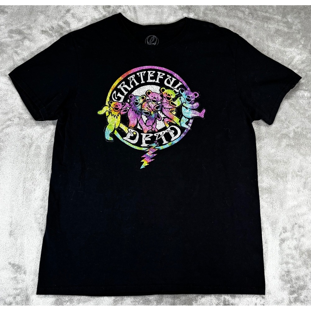 Grateful Dead T-Shirt Womens Large Black‎ Excellent Rainbow Dancing Bears 2022